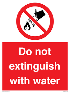 Do not extinguish with water
